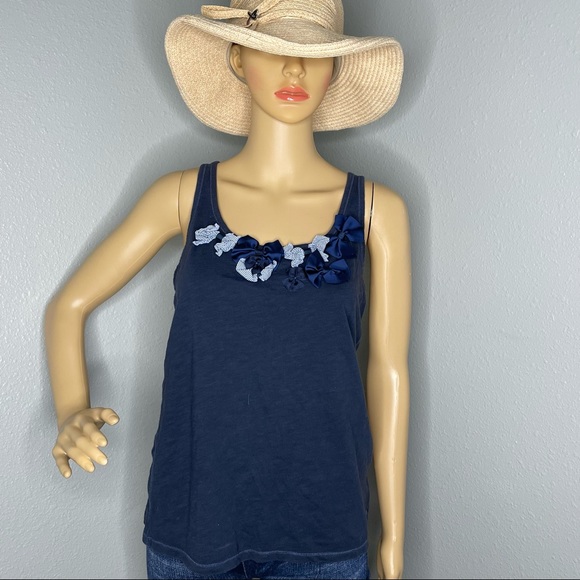 Abercrombie & Fitch Tops - Abercrombie & Fitch Blue Racerback Tank Top Shirt With Bows Size Large